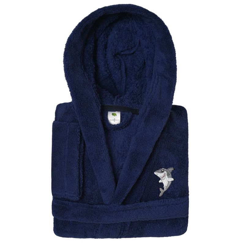 رداء حمام بغطاء رأس مزدوج ناعم من Linum Kids مصنوع من البوليستر بنسبة 100% فائق النعومة - TURTLE، KIDS50-DESIGN