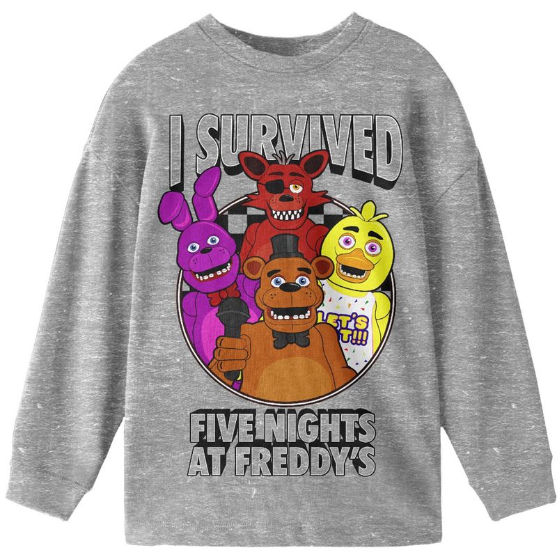 قميص رياضي هيذر بأكمام طويلة للأولاد من Five Nights at Freddy's I Survived