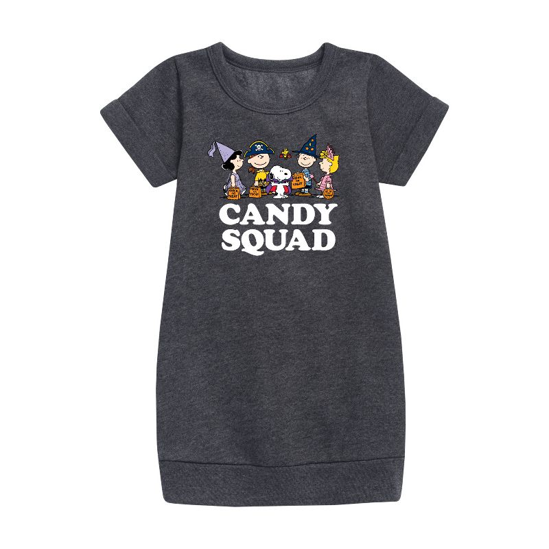 Girls' - Peanuts - Candy Squad Graphic Short Sleeve Fleece Dress