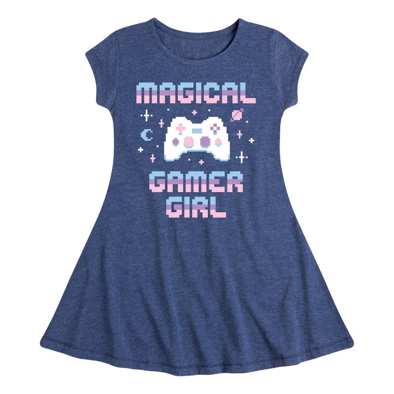 فستان بأكمام قصيرة بتصميم أنيق وجذاب للفتيات - رسالة فورية - Magical Gamer Girl