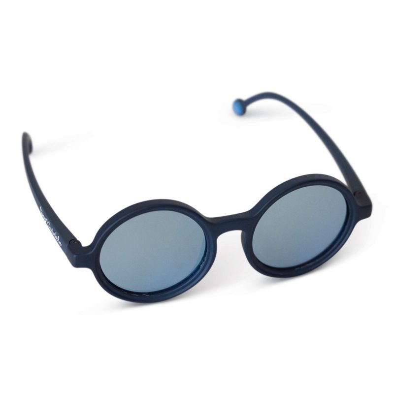 Tiny Twinkle Toddler Round Retro Polarized Flexible Sunglasses with Strap, Ages 0-48 months