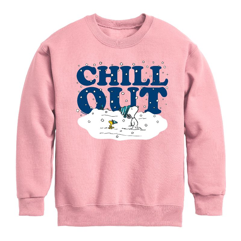 Boys' - Peanuts - Chill Out Graphic Long Sleeve Fleece Sweatshirt
