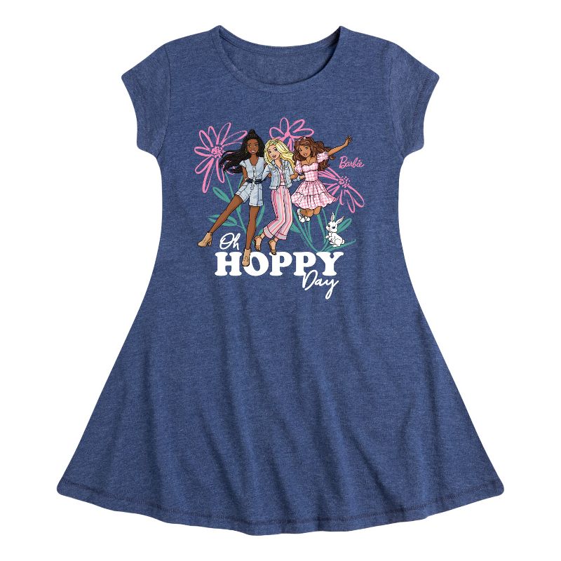 فستان باربي - مناسب لعيد الفصح بأكمام قصيرة - للبنات