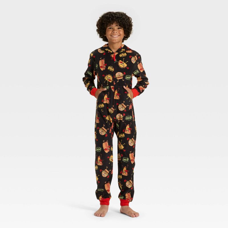 Boys' Food Fight Union Suit - Cat & Jack™ Black