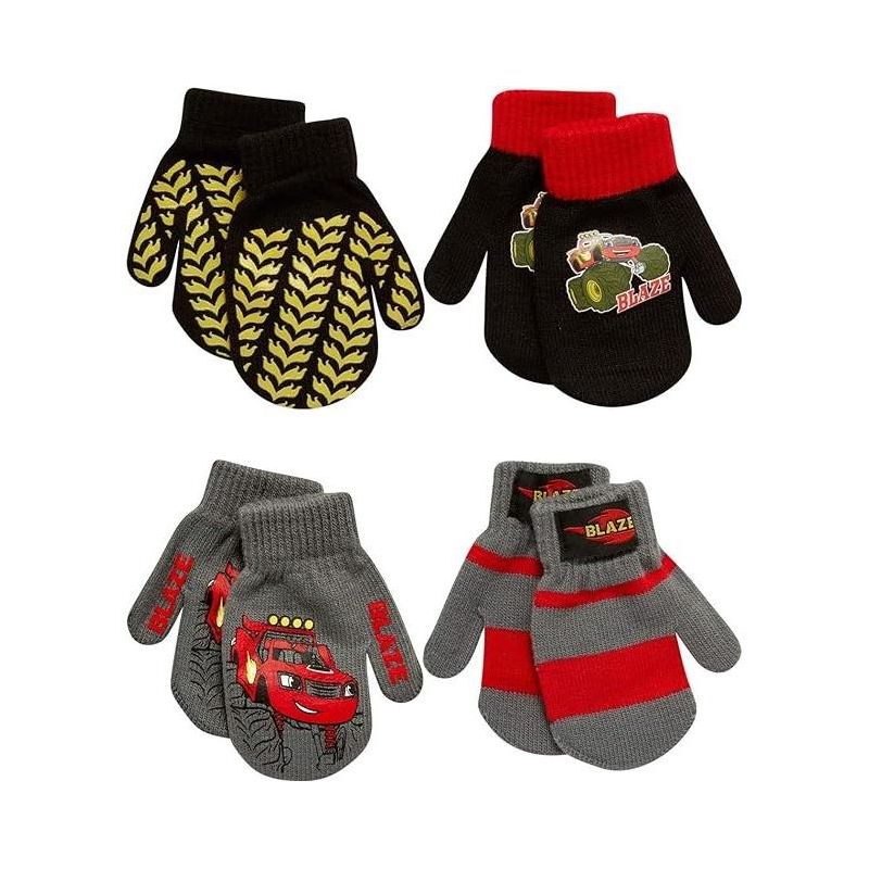 Paw Patrol Boys 4 Pair Gloves or Mittens Cold Weather Set, Little Boys Age 2-7