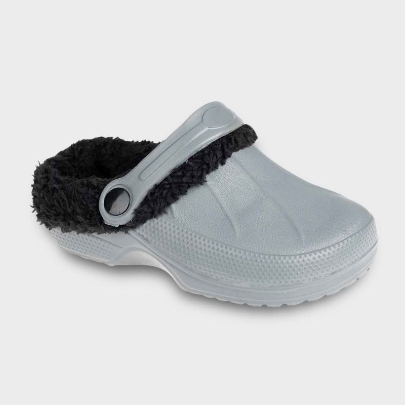 FOAMWALK حذاء كلوج صغير مبطن بالفرو للأولاد الصغار مع بطانة من جلد الغنم الصناعي - حذاء كلوج كلاسيكي مبطن للأطفال الصغار