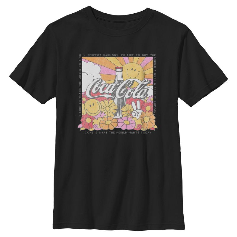 Boys Coca Cola Unity Square Lyrics Logo T Shirt