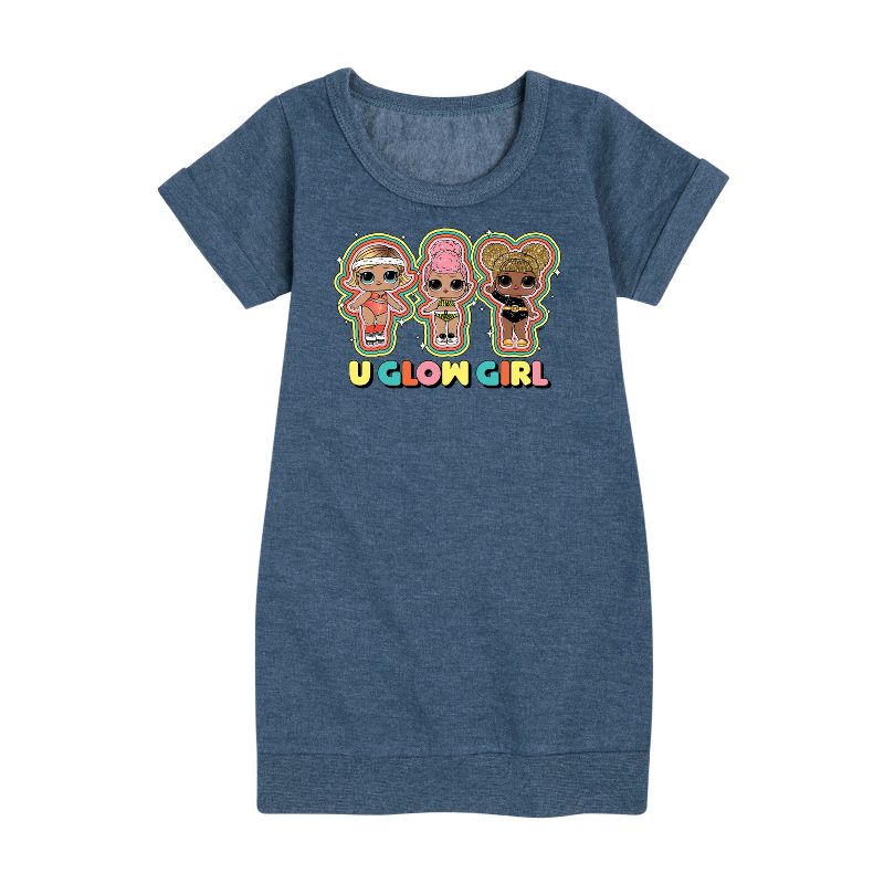 Girls' - LOL Surprise! - U Glow Girl Graphic Short Sleeve Fleece Dress