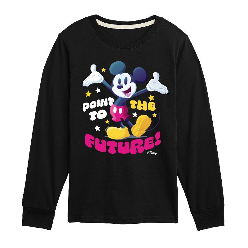 Boys' - Disney - Mickey Point To The Future Long Sleeve Graphic T-Shirt