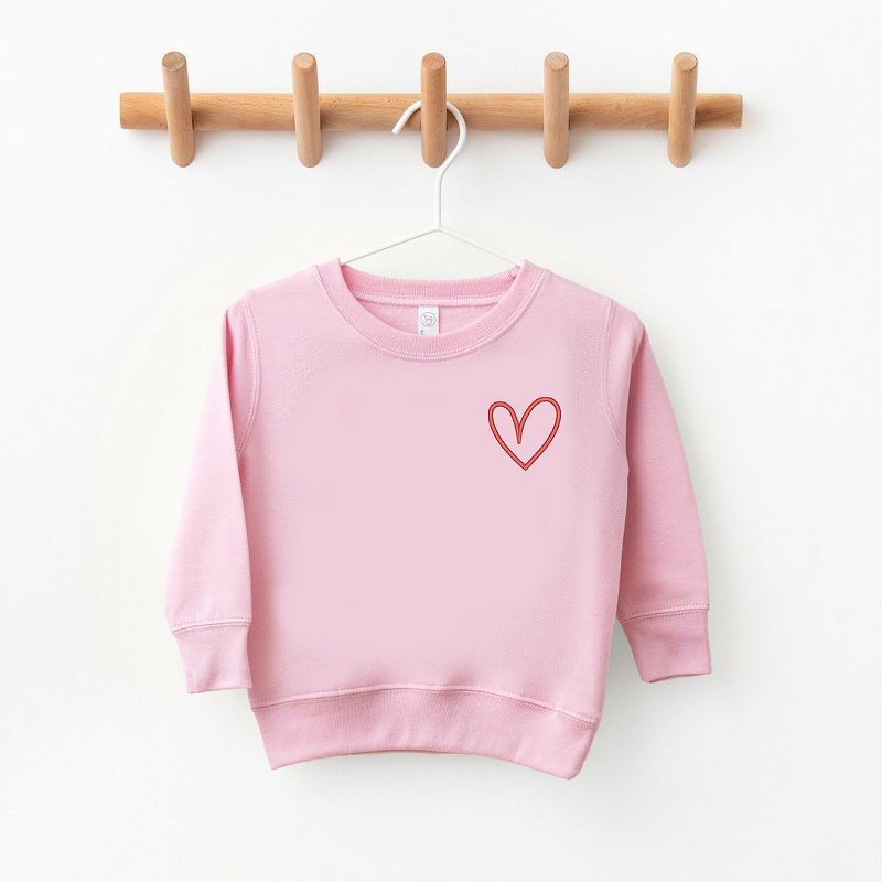 The Juniper Shop Embroidered Hand Drawn Heart Toddler Graphic Sweatshirt