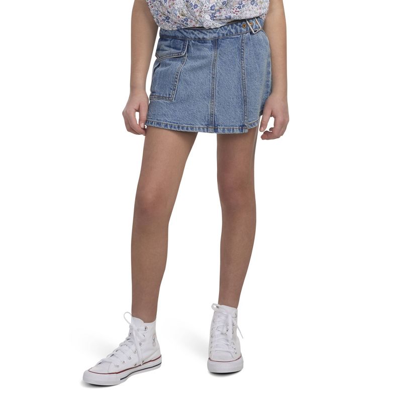 Levi's® Girls' High Rise Denim Cargo Skort - Medium Wash