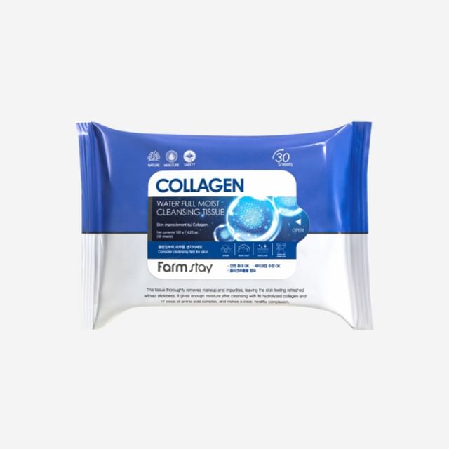 Farmstay, Collagen Water Full Moist Cleansing Tissue