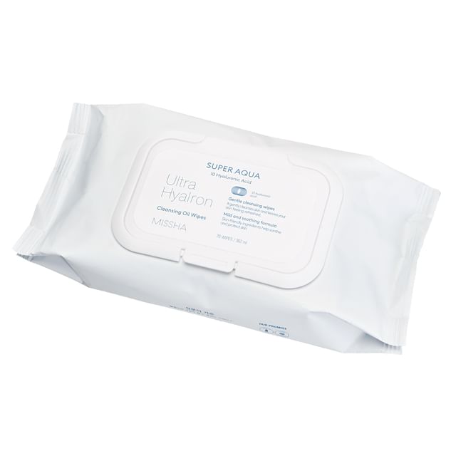 MISSHA, Super Aqua Ultra Hyalron Cleansing Oil Wipes JUMBO