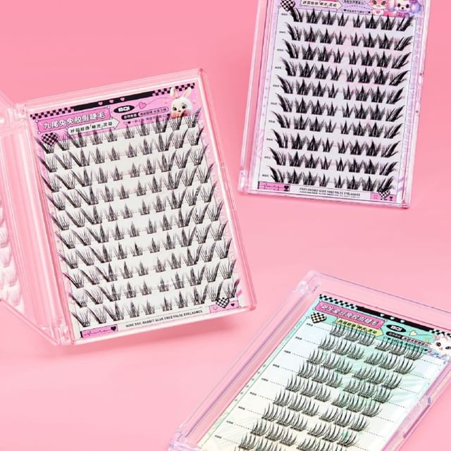 LuxeFlutter, Fox Eye Wispy Cluster Glue-Free False Eyelashes