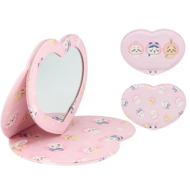 SHOBIDO, Chiikawa Heart Shaped Fabric Travel Mirror