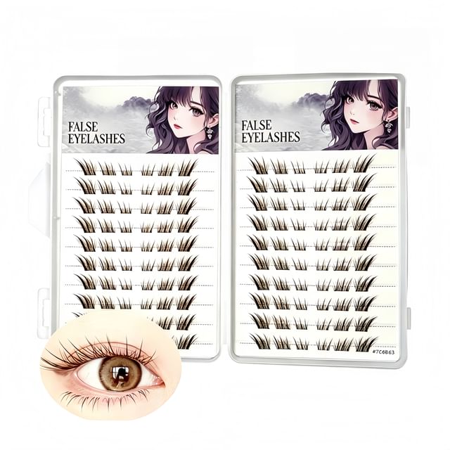 Lashie, Glue-Free Brown False Eyelashes(120 Clusters)