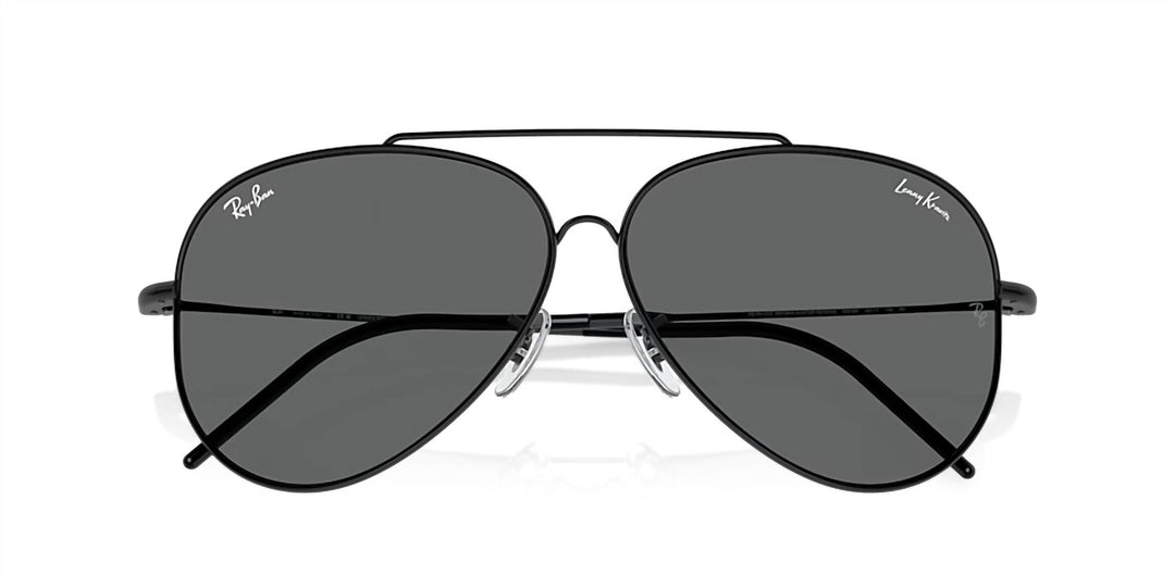 men's rbr0101s reverse aviator sunglasses in polished black dark grey
