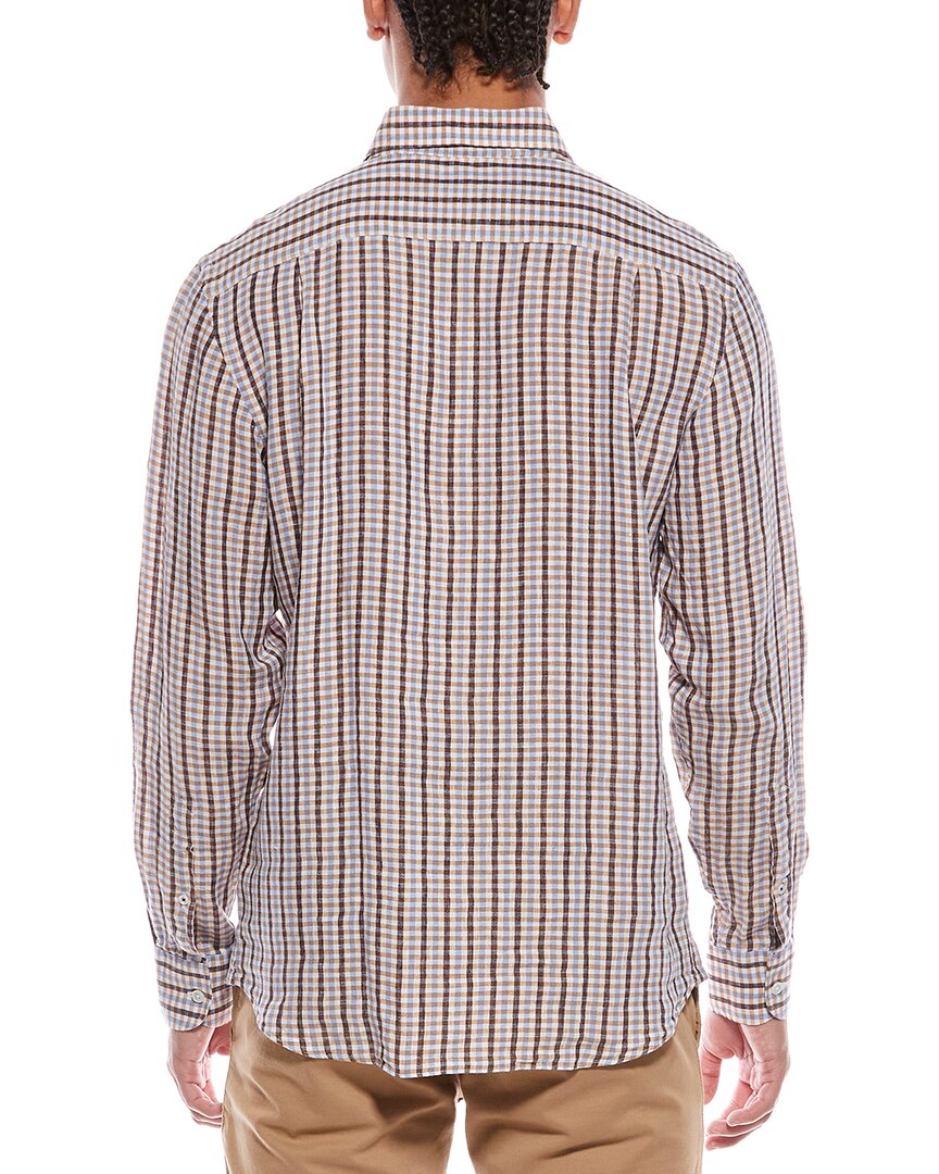 morgan check linen shirt
