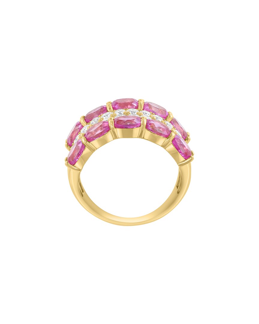gold over silver 5.18 ct. tw. lab-grown diamond & lab-grown