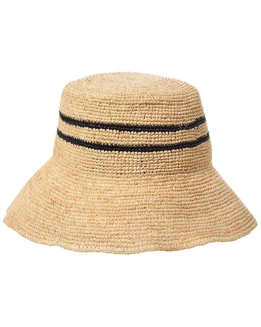 raffia stripe cloche bucket hat