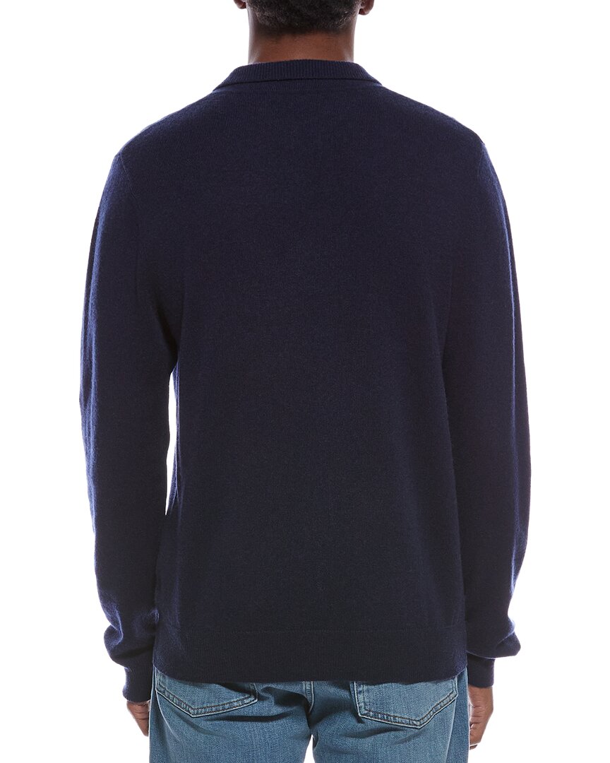 mixed stitch wool & cashmere-blend polo sweater