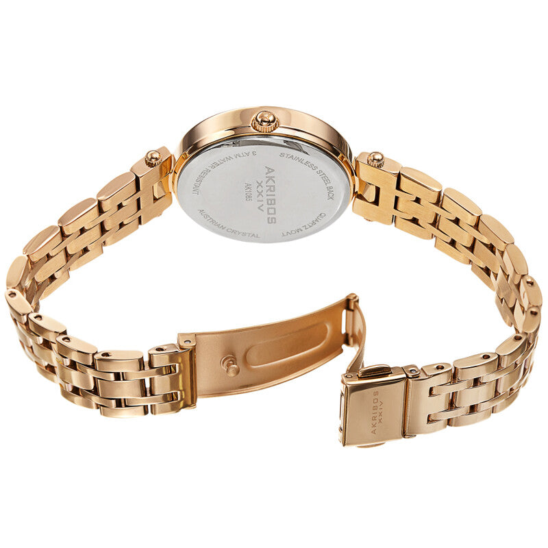 Red Dial Gold-tone Ladies Watch