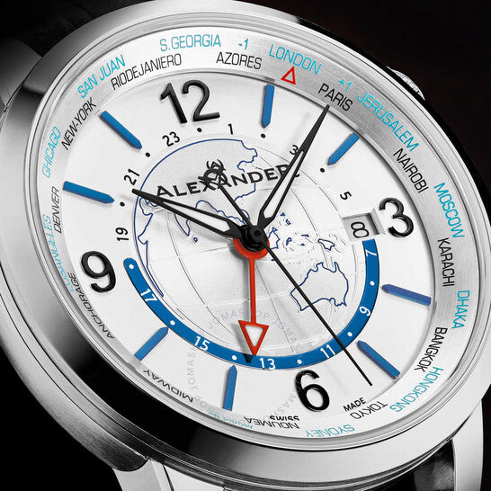 Alexander, 2 Quartz Silver Dial Men's Watch