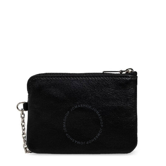 Alexander Mcqueen, Black / Silver Ladies Leather Sling Card Holder