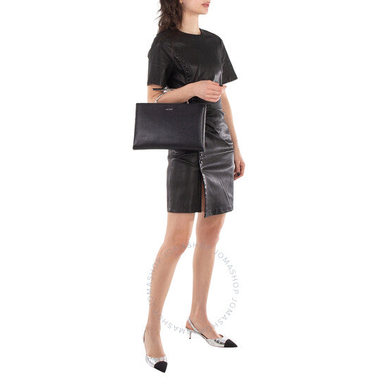 Alexander Mcqueen, Black/Silver Ladies T-bar Clutch