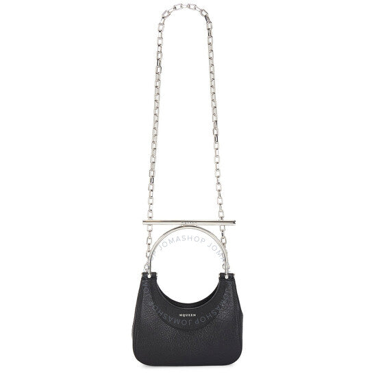 Alexander Mcqueen, Ladies Black / Silver Mini T-Bar Bag