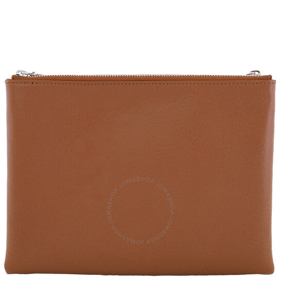 Alexander Mcqueen, Ladies Pecan / Silver Logo-Plaque Clutch