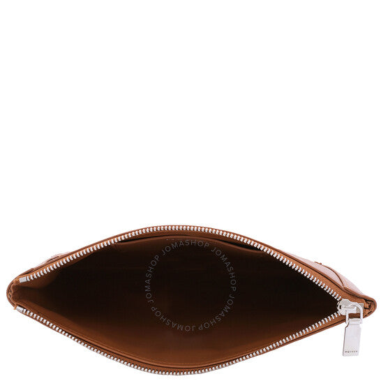 Alexander Mcqueen, Ladies Pecan / Silver Logo-Plaque Clutch