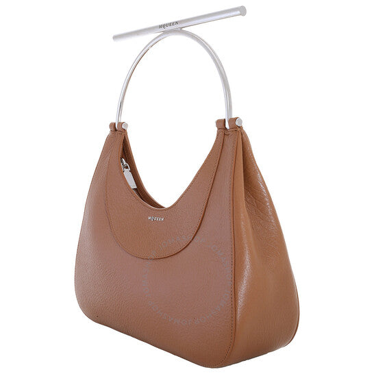 Alexander Mcqueen, Ladies Pecan / Silver T-Bar Bag