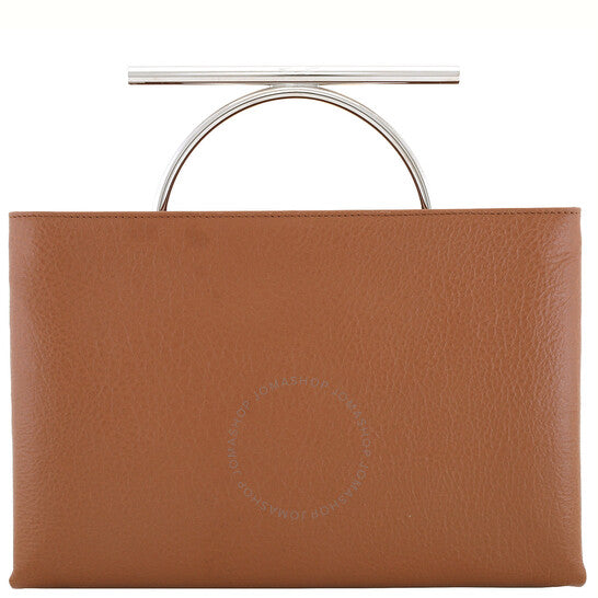 Alexander Mcqueen, Pecan / Silver Ladies Cross-Bar Clutch