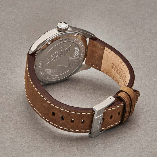 Alpina, Quartz Blue Dial Brown Leather Men's Watch