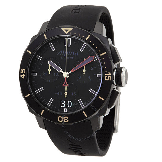 Alpina, Seastrong Diver Quartz Black Dial Men's Watch