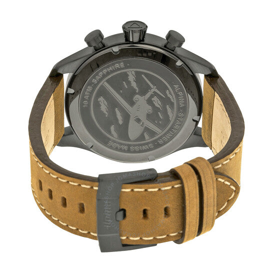 Alpina, Startimer Chronograph Black Dial Leather Men's Watch