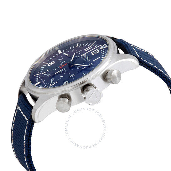Alpina, Startimer Pilot Chronograph Navy Blue Sunray Dial Men's Watch