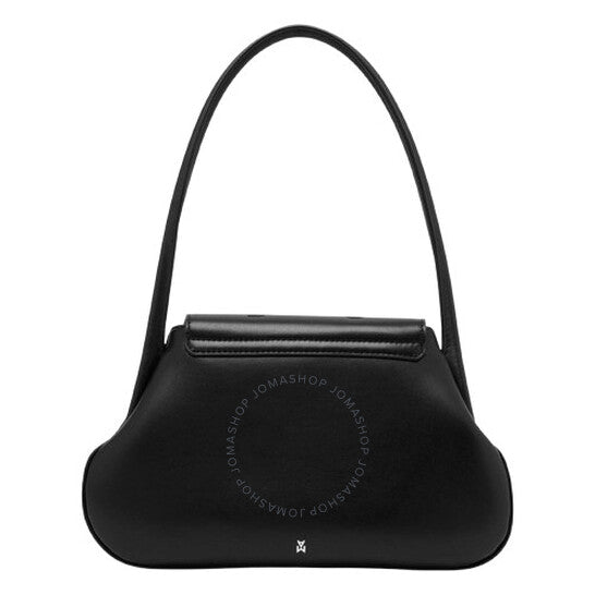 Amina Muaddi, Ladies Black Gemini Leather Shoulder Bag