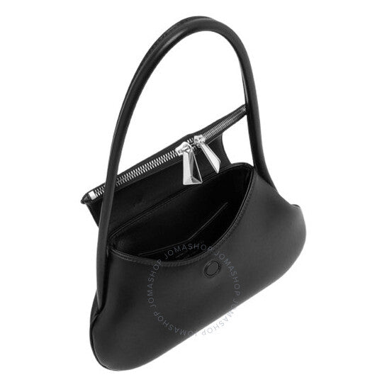 Amina Muaddi, Ladies Black Gemini Leather Shoulder Bag