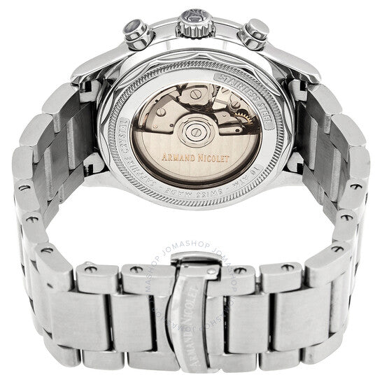 ساعة أرماند نيكوليت MHA كرونوغراف أوتوماتيكية للرجال بمينا أسود