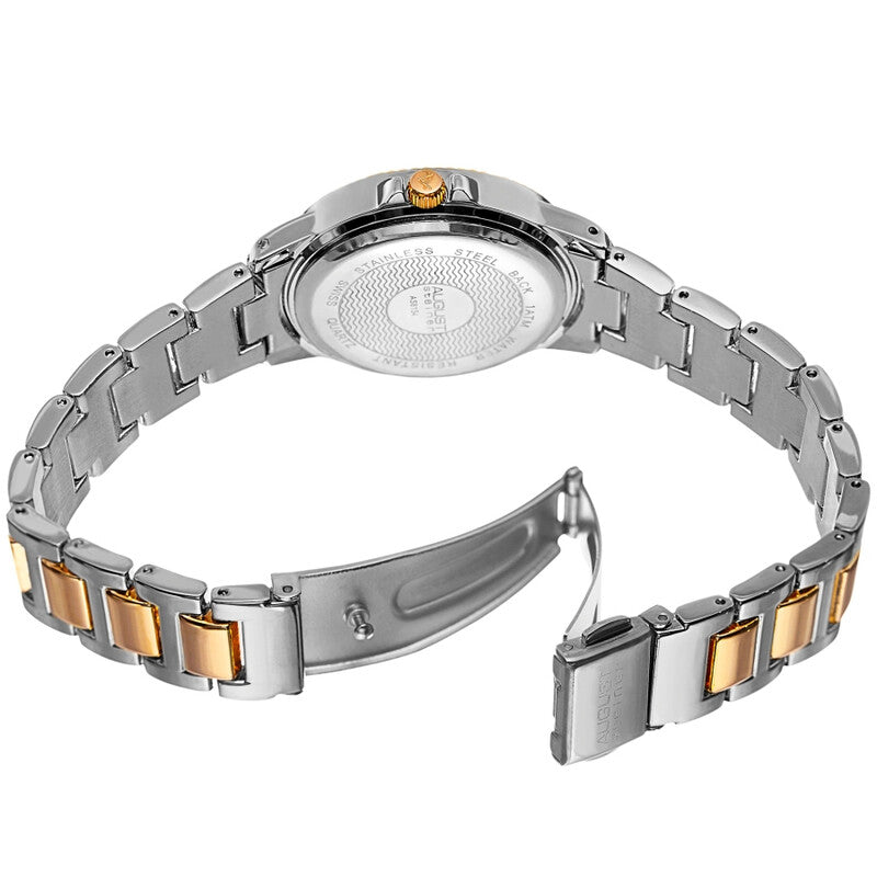 Diamond Black Dial Two-tone Ladies Watch