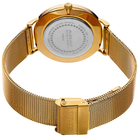 Quartz Diamond Orange Dial Ladies Watch