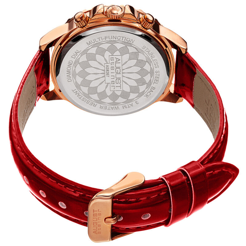 Quartz Diamond Red Dial Ladies Watch