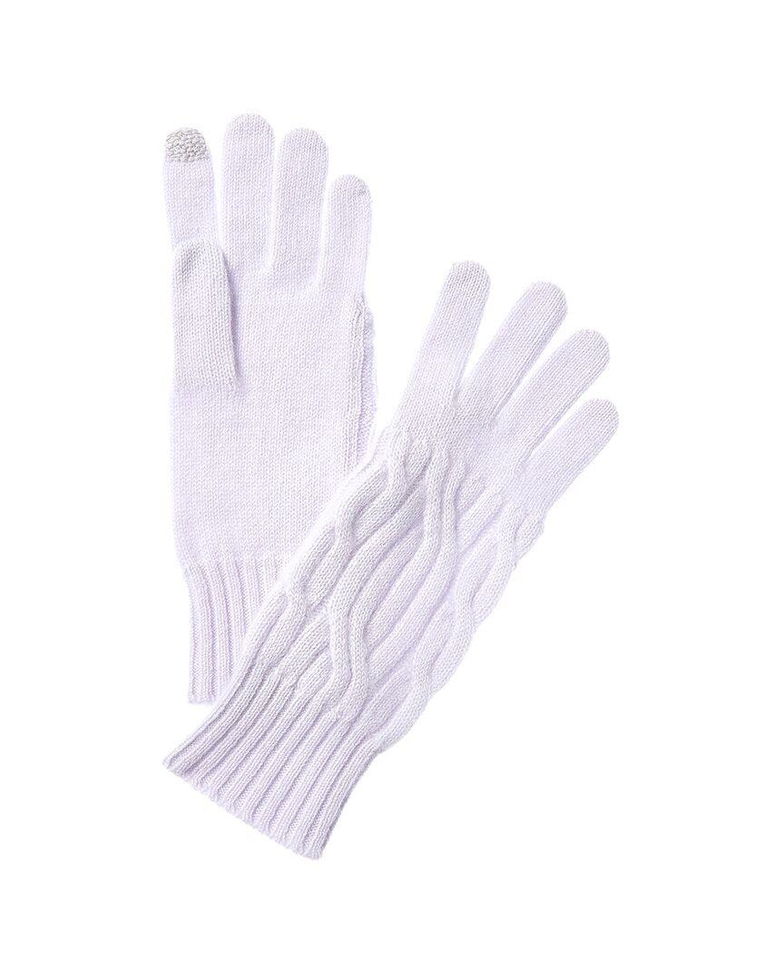 wide cable cashmere gloves