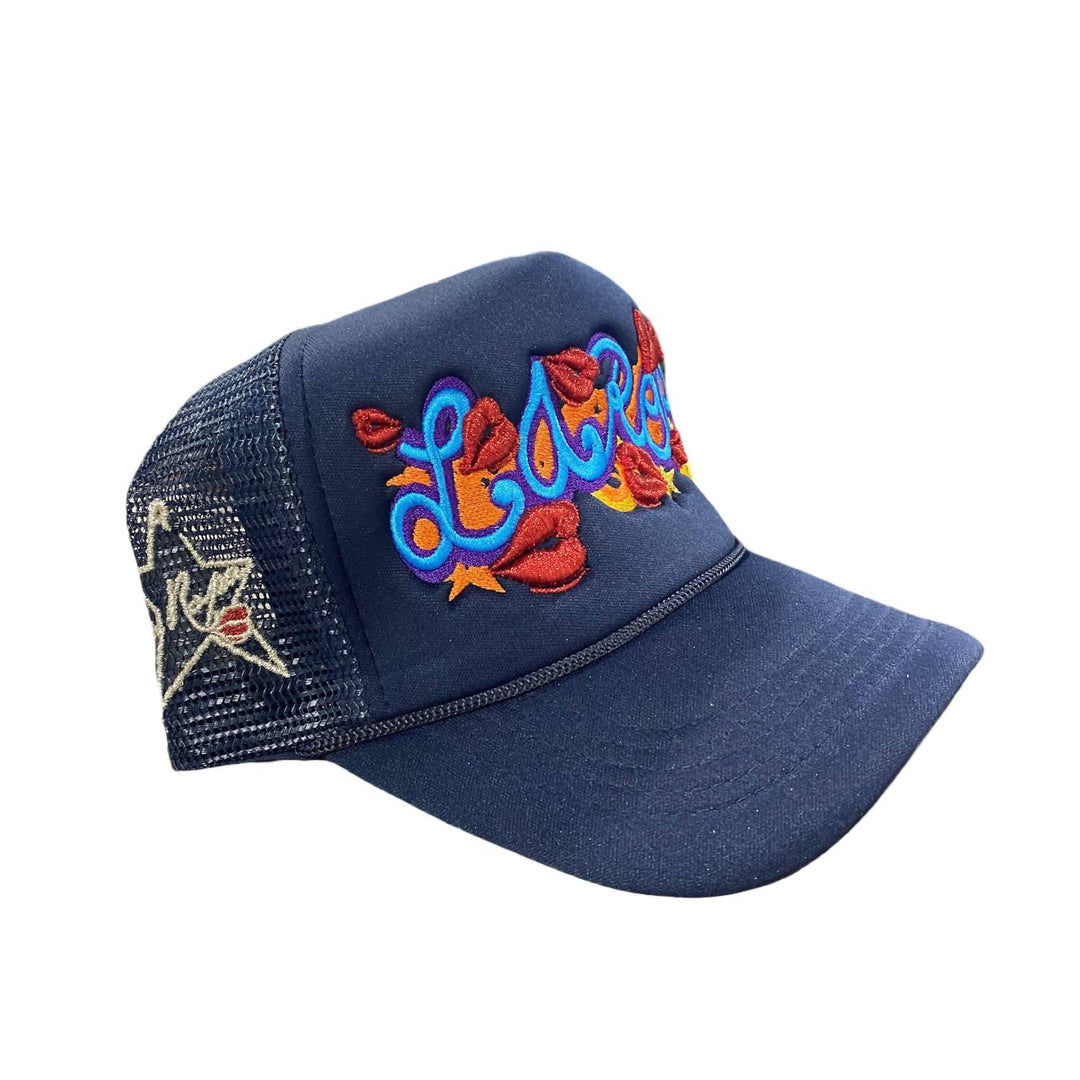 men's store front trucker hat in navy