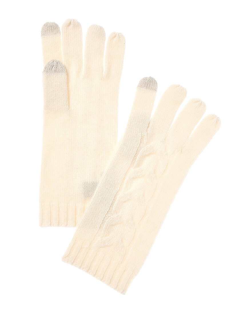 center cable cashmere gloves