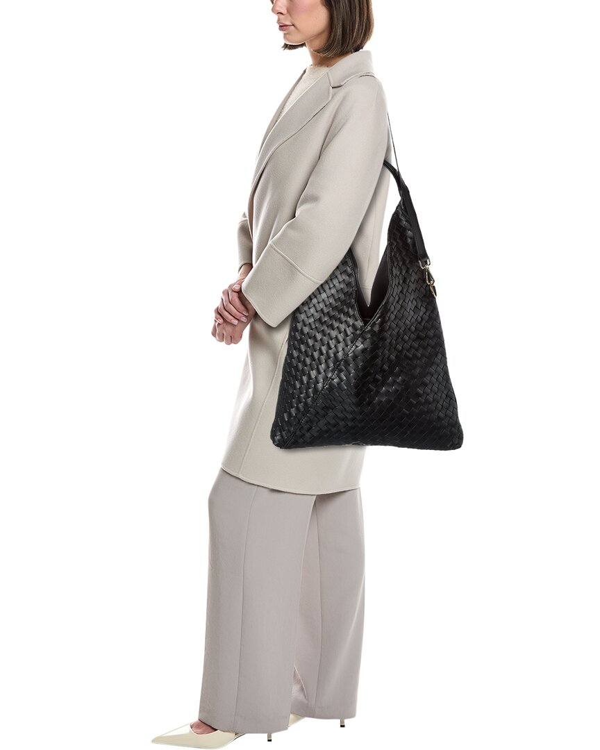 maisie hand woven leather hobo