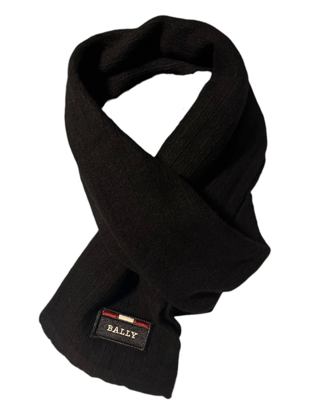 men's knit wool scarf in black