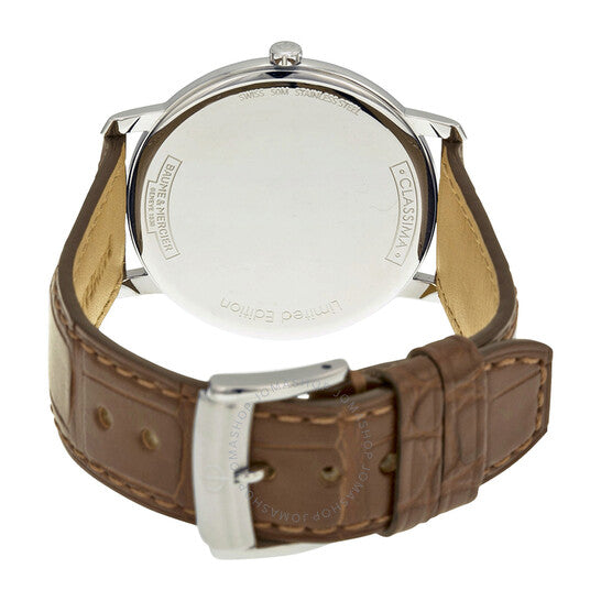 Baume Et Mercier, Classima Silver Dial Brown Leather Strap Men's Watch